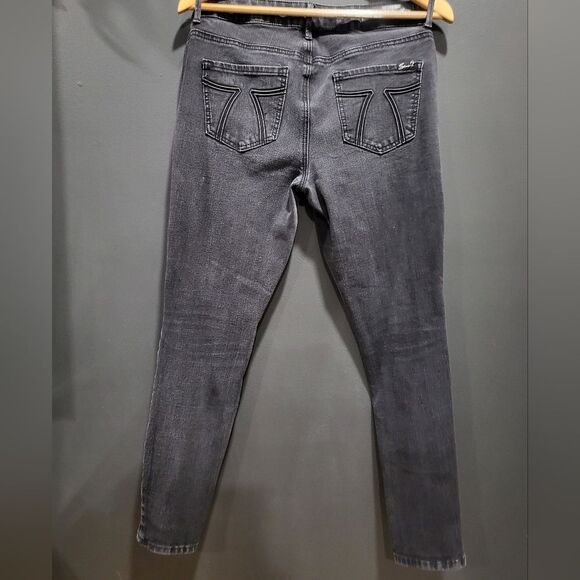 SEVEN7 Skinny Black Washed 7 on pocket Jeans Sz 8 - Picture 1 of 9